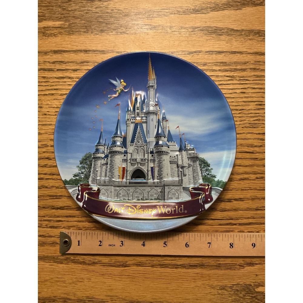 Disney World Cinderella Castle Tinker Bell Decorative Collector Plate 8 Inch